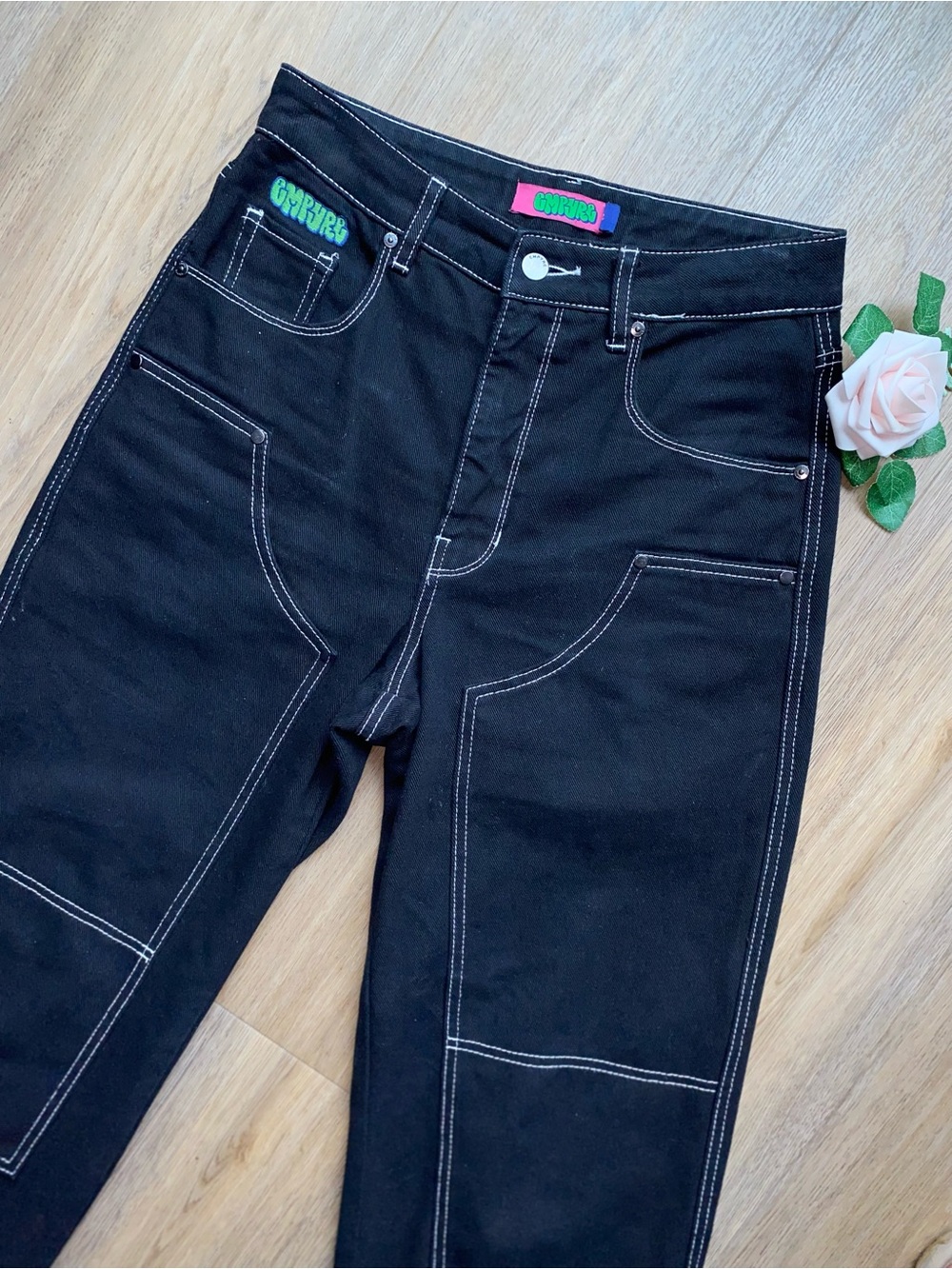 Empyre Tori Black Double Knee Carpenter Pants